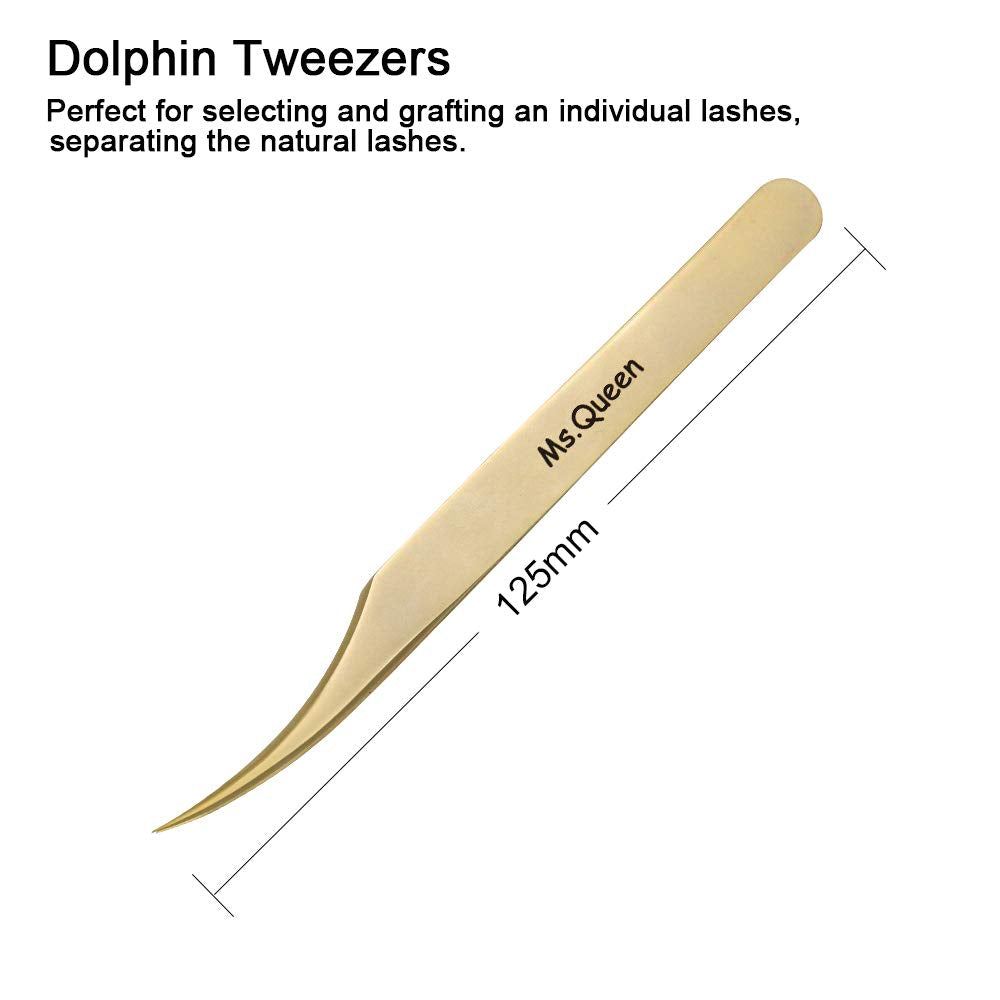 Ms.Queen Eyelash Extension Tweezers Set-Precision Tweezers for 2D-6D Volume&Individual False Lashes