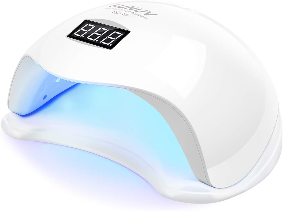 SUNUV UV Light for Nails, UV LED Nail Lamp with 4 Timer Settings, Compatible with All Gel Polish