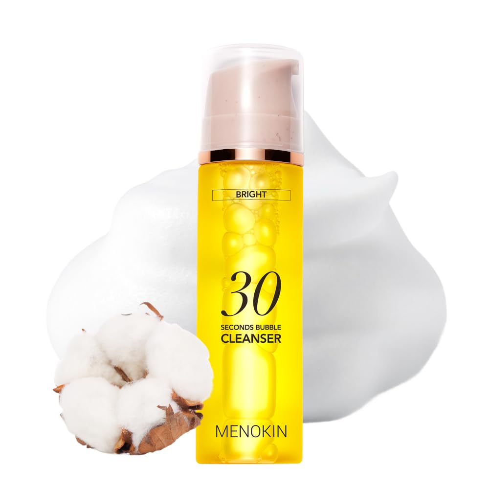 MENOKIN Cotton Cloud Bubble Cleanser [Bright] Vitamin C for Dull Skin & Dark Spots, Low pH for