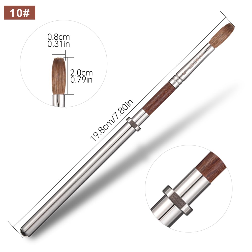KADS Acrylic Nail Brush with Penholder Nail Brush for Acrylic Application-Oval Shaped Powder Nail