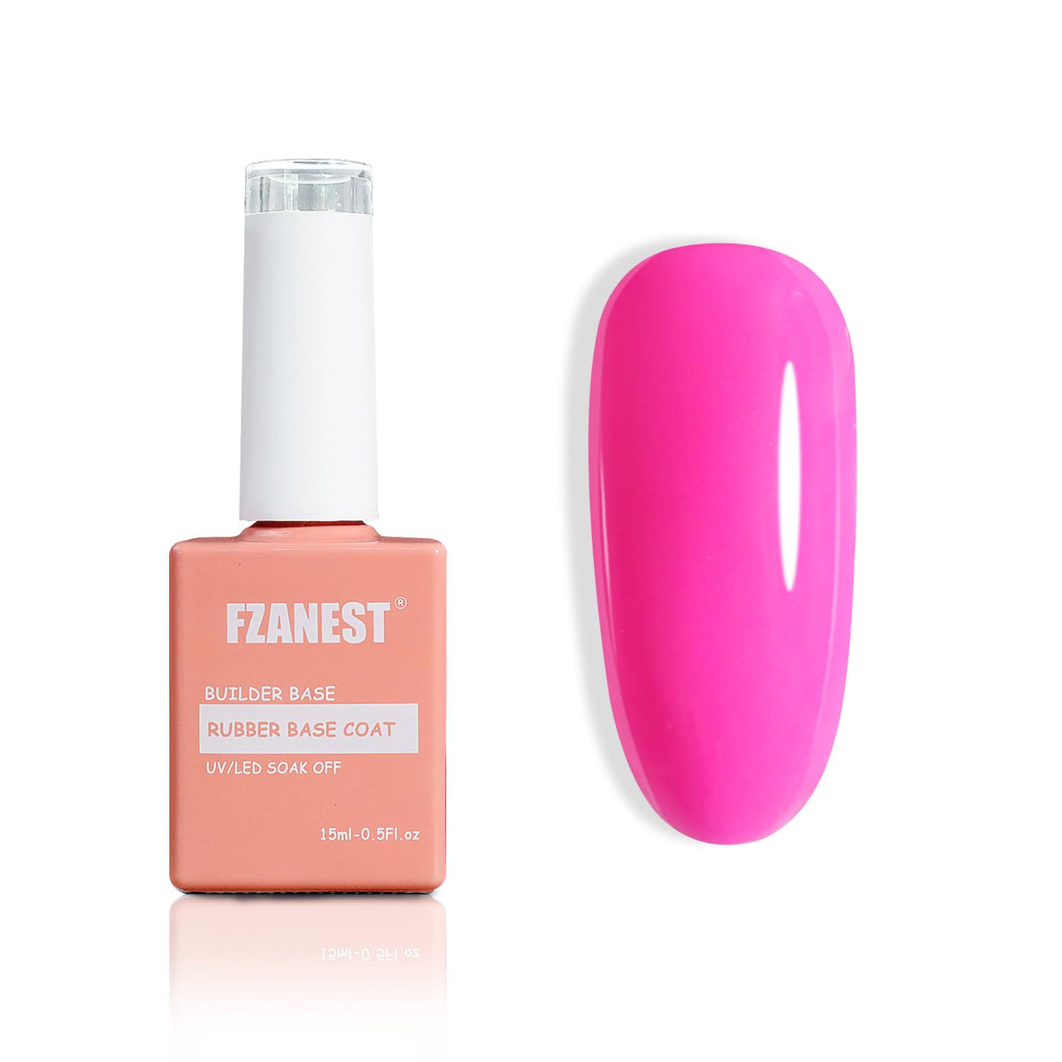 FZANEST Hot Pink Builder Rubber Base Gel, 5 in 1 Builder Gel For Nails Enhance Extension Repair