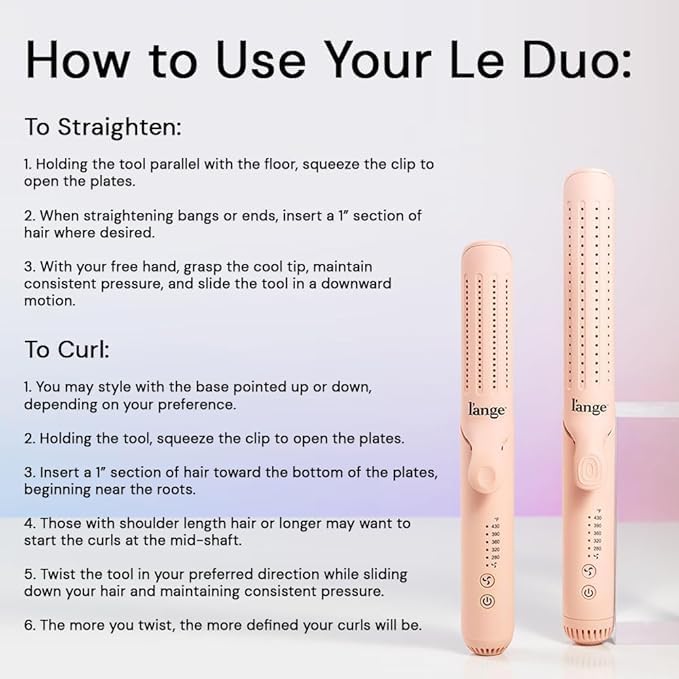 L'ANGE HAIR Le Duo Grande 360° Airflow Styler | 2-in-1 Curling Wand & Titanium Flat Iron