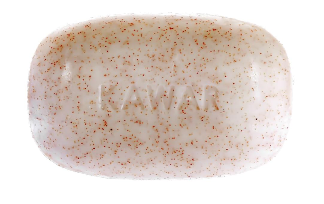 KAWAR Dead Sea Exfoliating Soap with Dead Sea Sand - Salicylic Acid, Magnesium Chloride, Shea