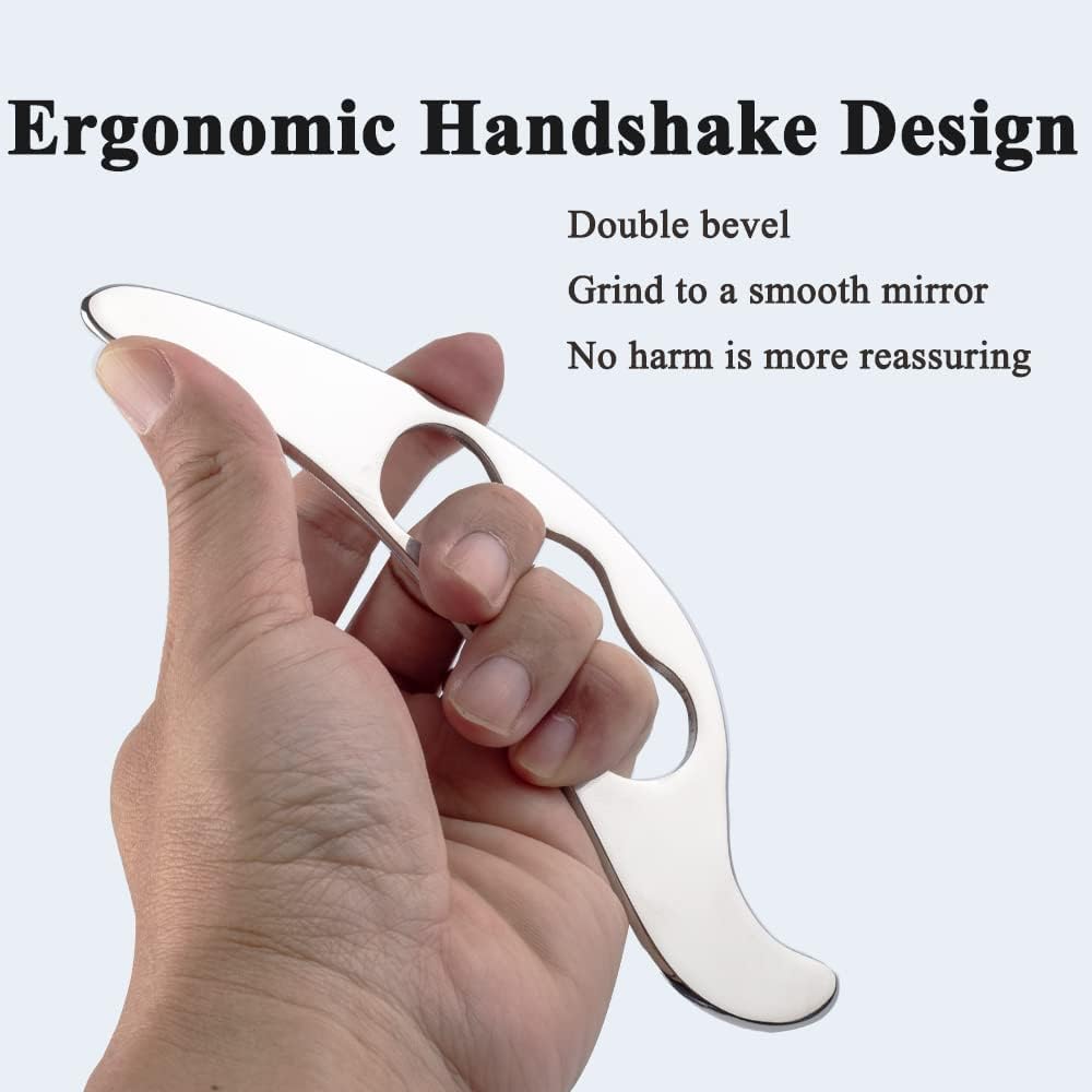 Feelfree Stainless Steel Guasha Scraping Massage Tool for Soft Tissue, Physical Therapy Stuff Used