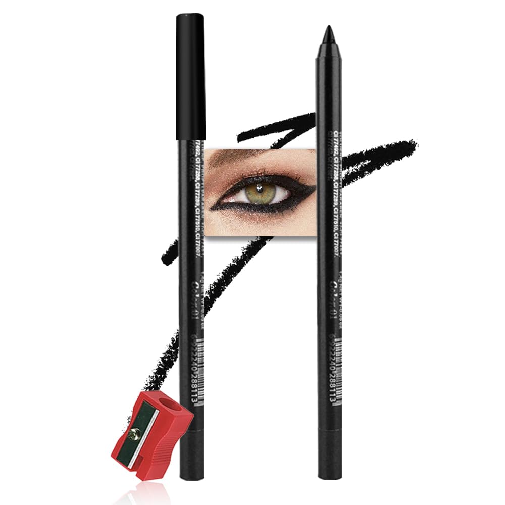 Kaely Gel Eyeliner Pencil for Women, Natural Black Eye Liner Waterproof Smudge Proof with