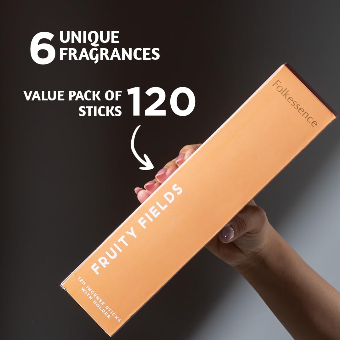 Folkulture Incense Sticks with Holder | Set of 6 (120) Organic Fall Insence-Sticks with 45 Mins