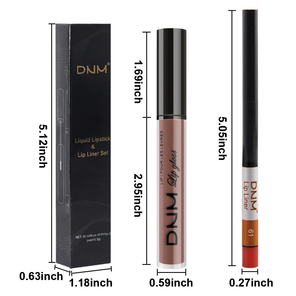 evpct 2Pcs Nuetral Nude Matte Lip Liner and Lipstick Combo Set for Women, Nude Lip Combo Set Liquid