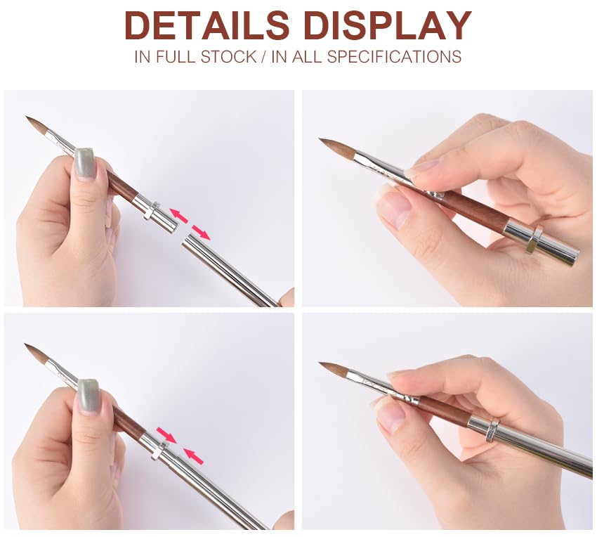 KADS Acrylic Nail Brush with Penholder Nail Brush for Acrylic Application-Oval Shaped Powder Nail