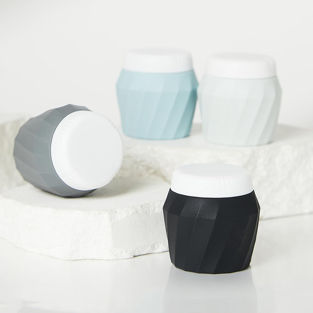Travel Containers for Toiletries, Premium Silicone Cosmetic Cream Jars, TSA Approved Leak-Proof