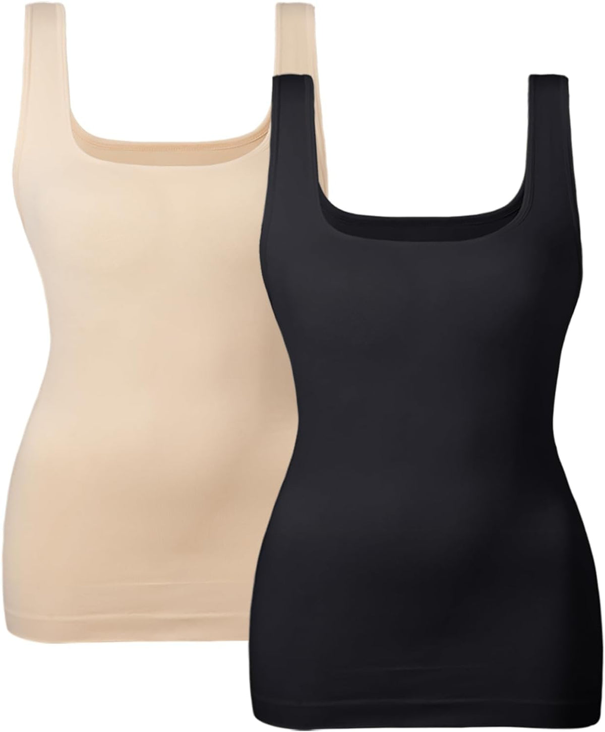 EUYZOU Women's Tummy Control Shapewear Tank Tops Seamless Square Neck Compression Tops Slimming