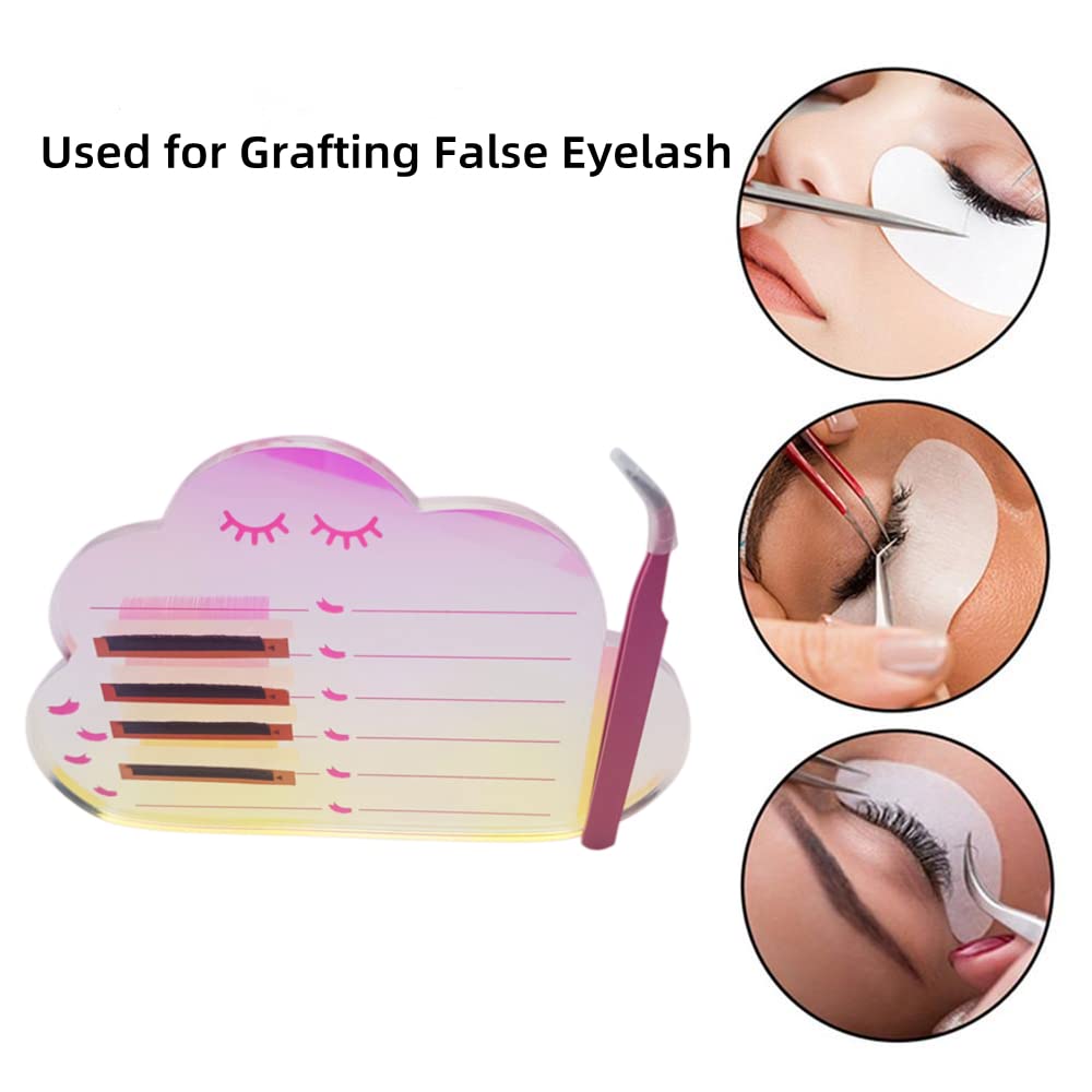 Grafting False Eyelash Acrylic Extension Pallet, Eyelash Extension Tweezers Plate Pad Makeup