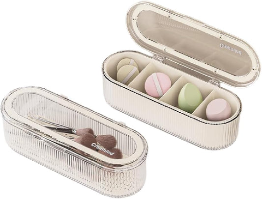 Makeup Brush Holder Organizer, Clear Acrylic Makeup Sponges Organizer, Cosmetic Storage Case with