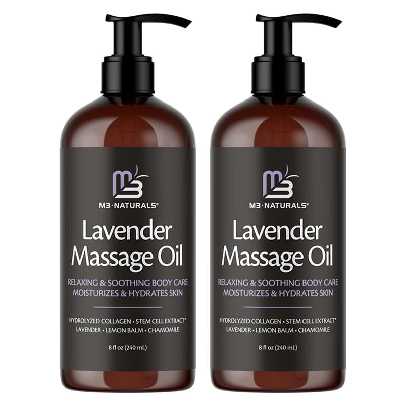 Lavender Massage Oil with Collagen and Stem Cells - Skin Firming Therapy Oil for Cellulite and