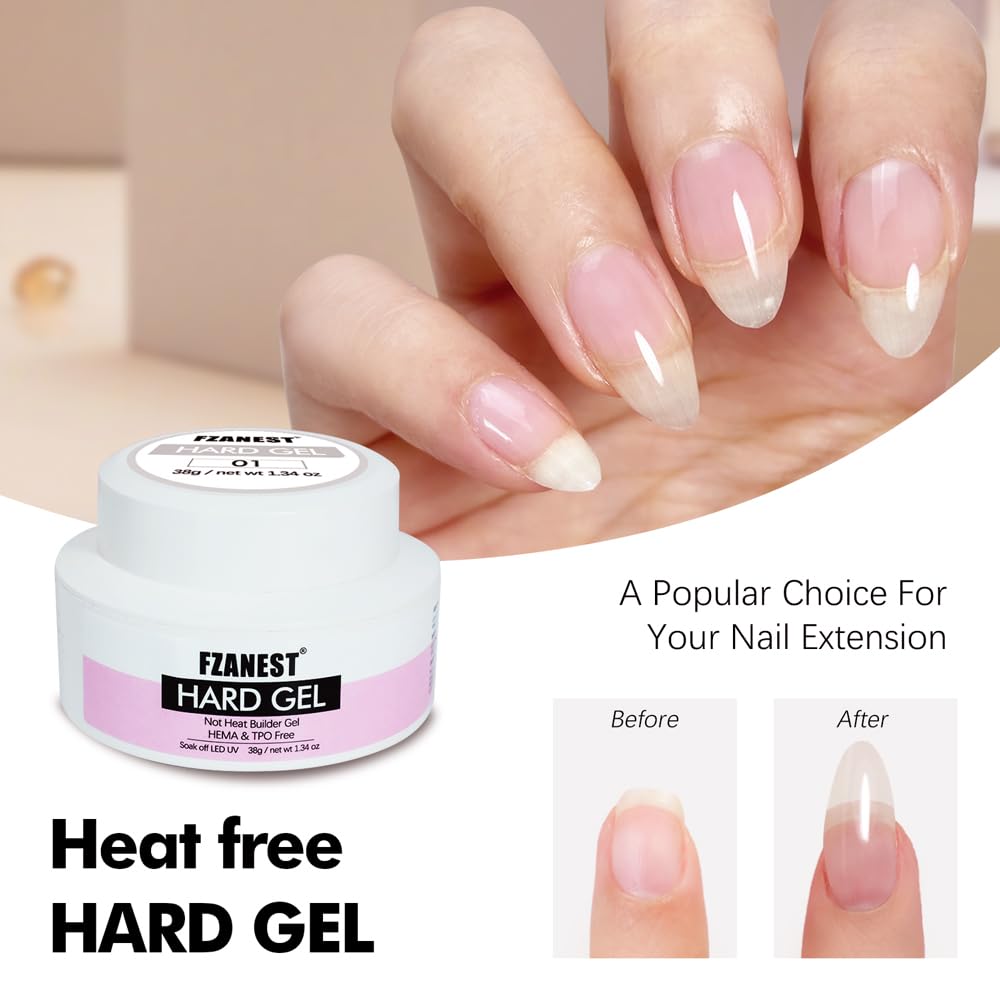 FZANEST Builder Gel Hema Tpo-Free Clear Hard Gel For Nails Extension Sculpting Overlay UV Led Soak