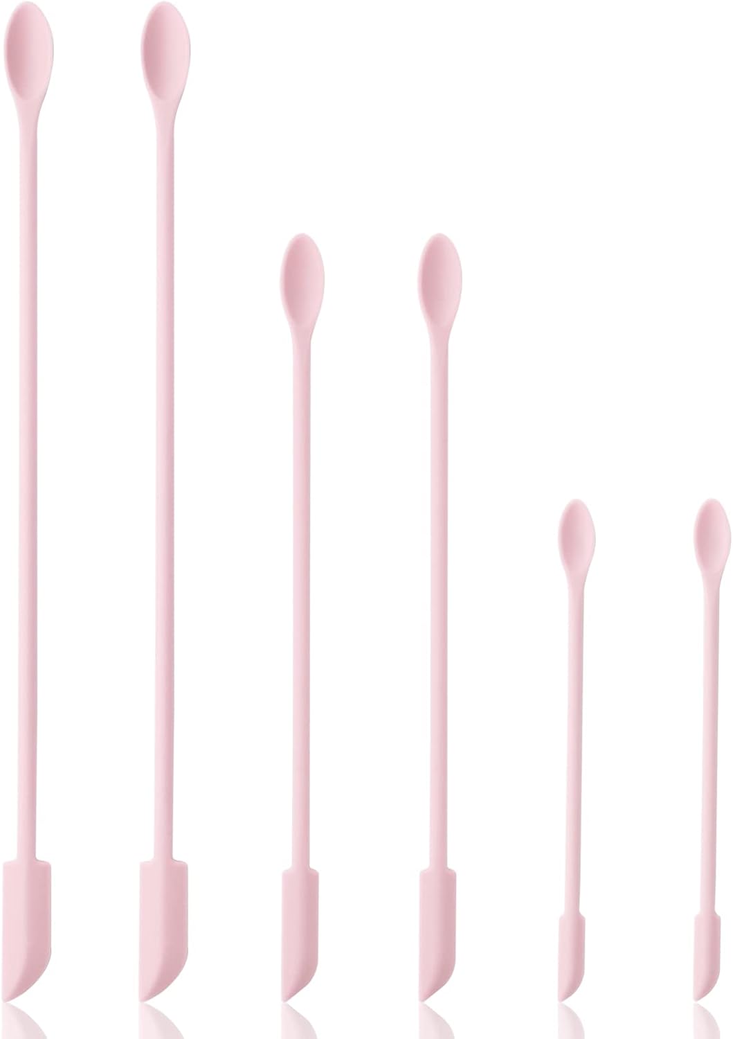 6 Pieces Multi Size Makeup Spatula, Beauty Spatula, Mini Small Silicone Spatula Set for Beauty and