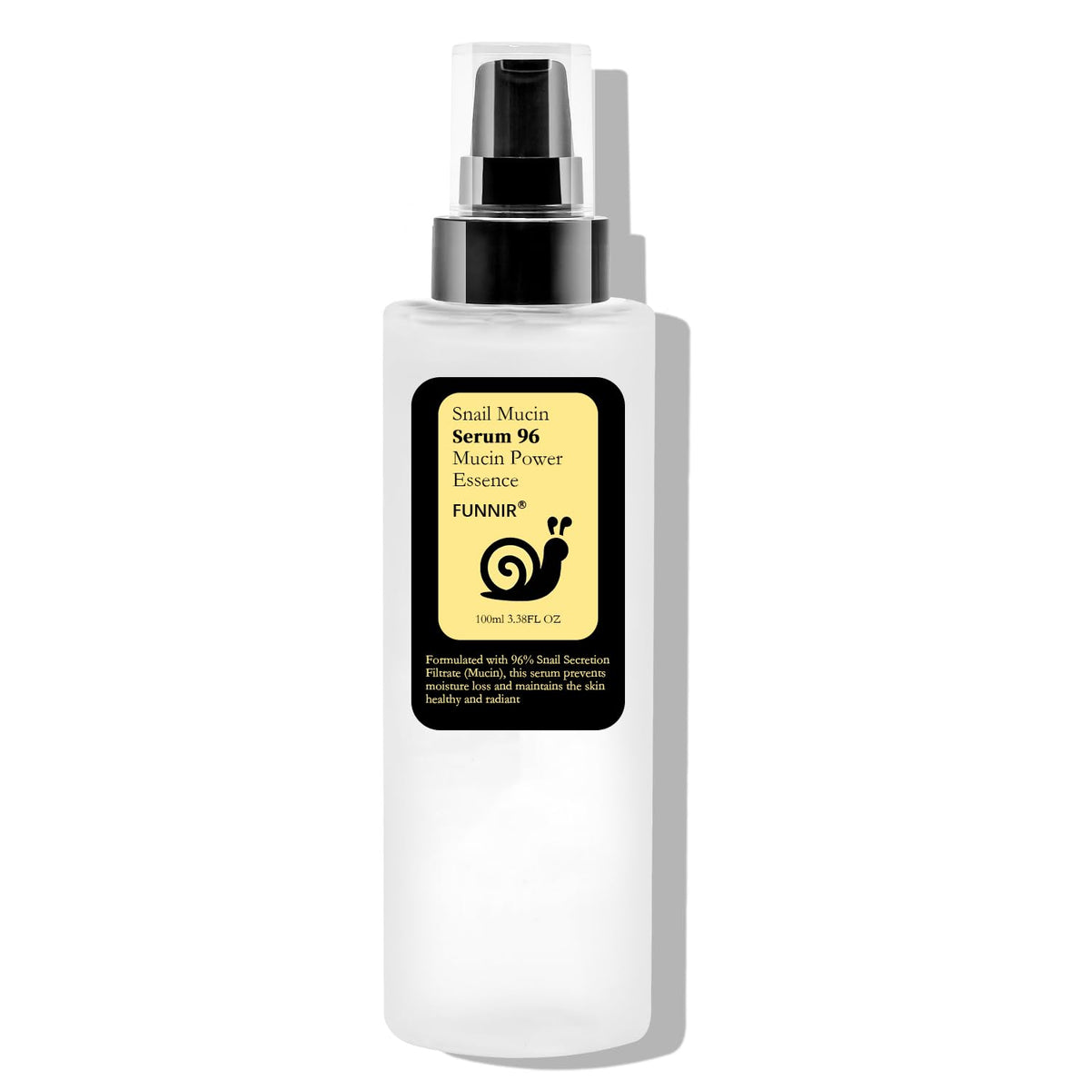 Snail Mucin 96% Essence 100ml, Hydrating Serum for Face with Snail Secretion Filtrate for Dull