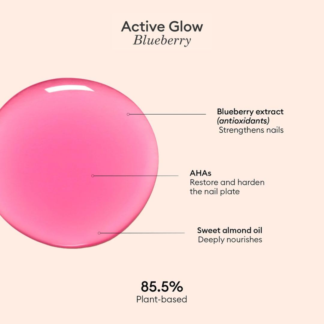 Manucurist Active Glow Blueberry All-in-One Perfecter Nail Polish & Care - No Lamp - Vegan & Made