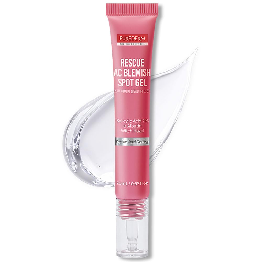Purederm Blemish Spot Treatment Gel with Salicylic Acid 2%, Soothing Acne Care for Irritated Skin