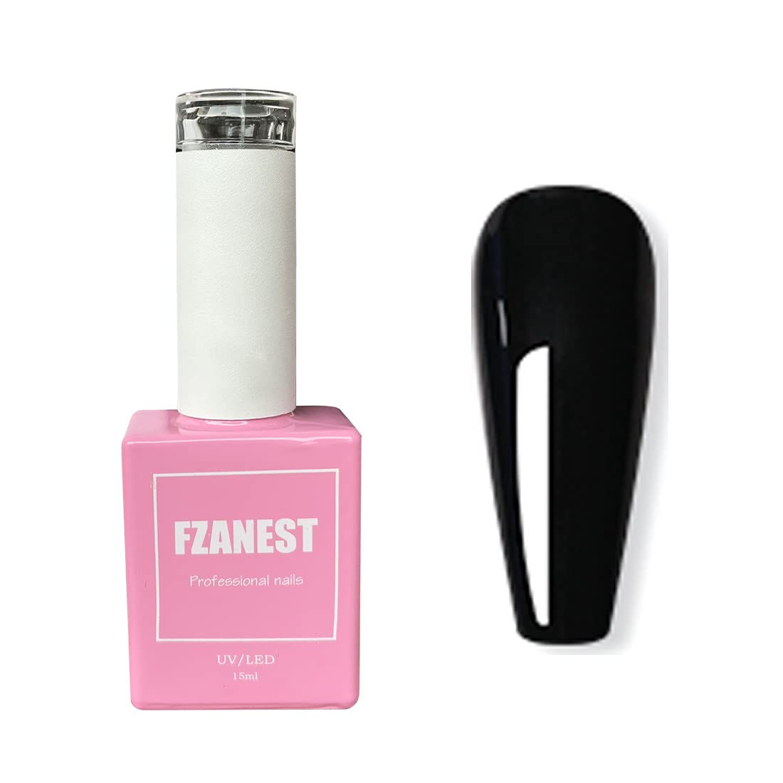 FZANEST Black Gel Nail Polish,15ml Fall Winter Gel Polish Nail Colors Soak Off UV LED Nail Art