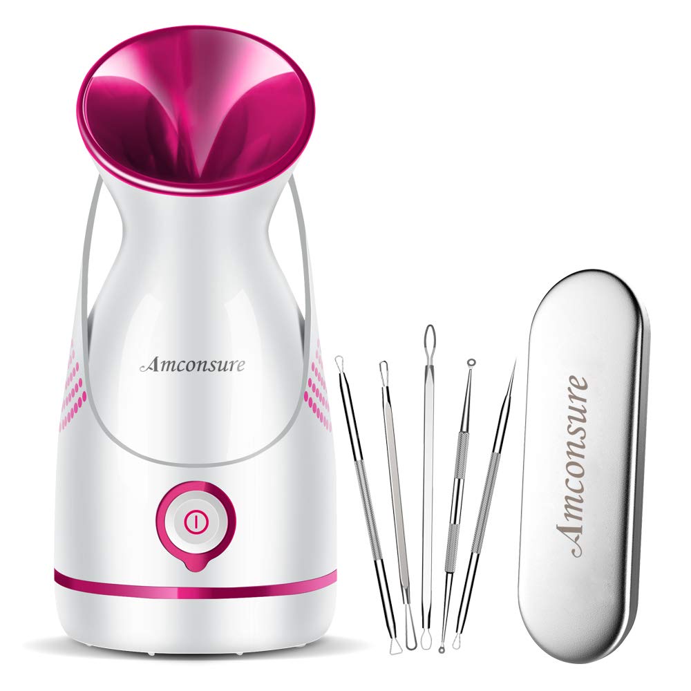 Amconsure Facial Steamer - Nano Ionic Face Steamer Warm Mist Steamer for Home Sauna SPA, Humidifier