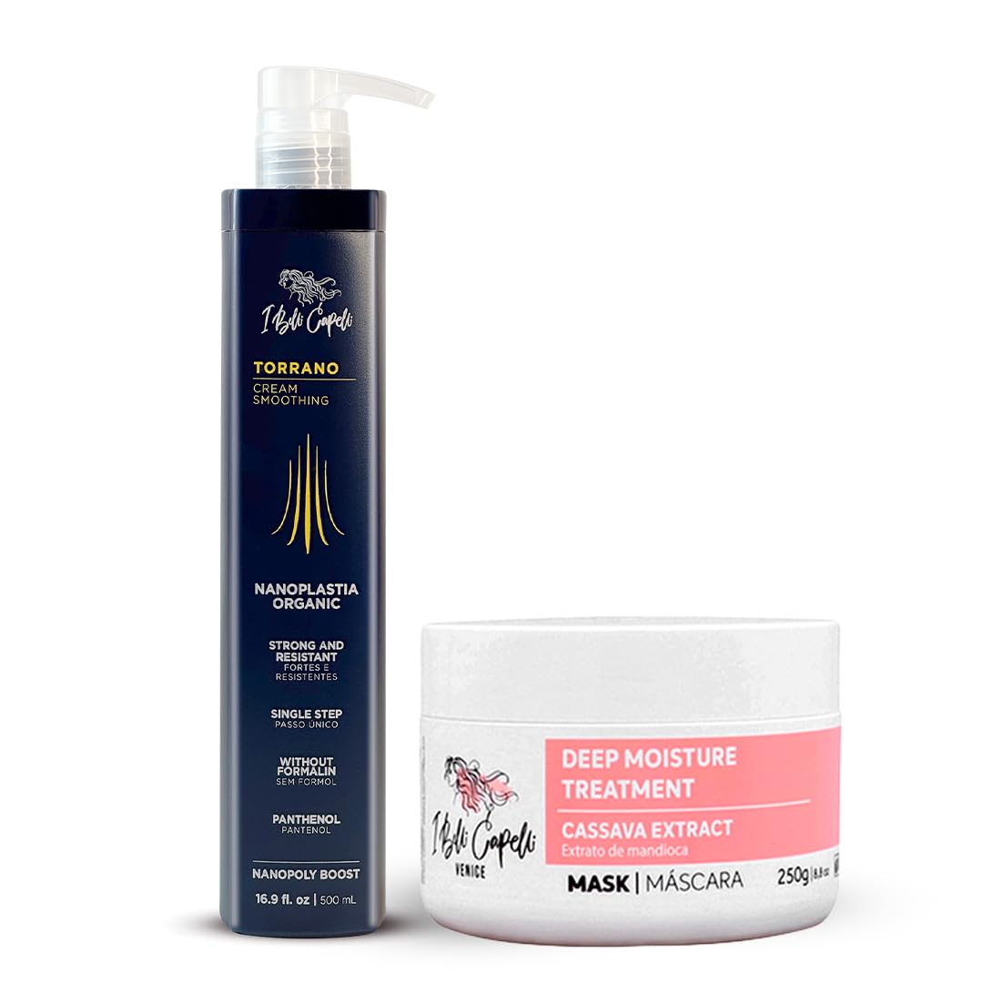 Torrano Keratin Kit, Keratin Hair Treatment Straightening in 1 Step (500ml) + Argan Oil Mask