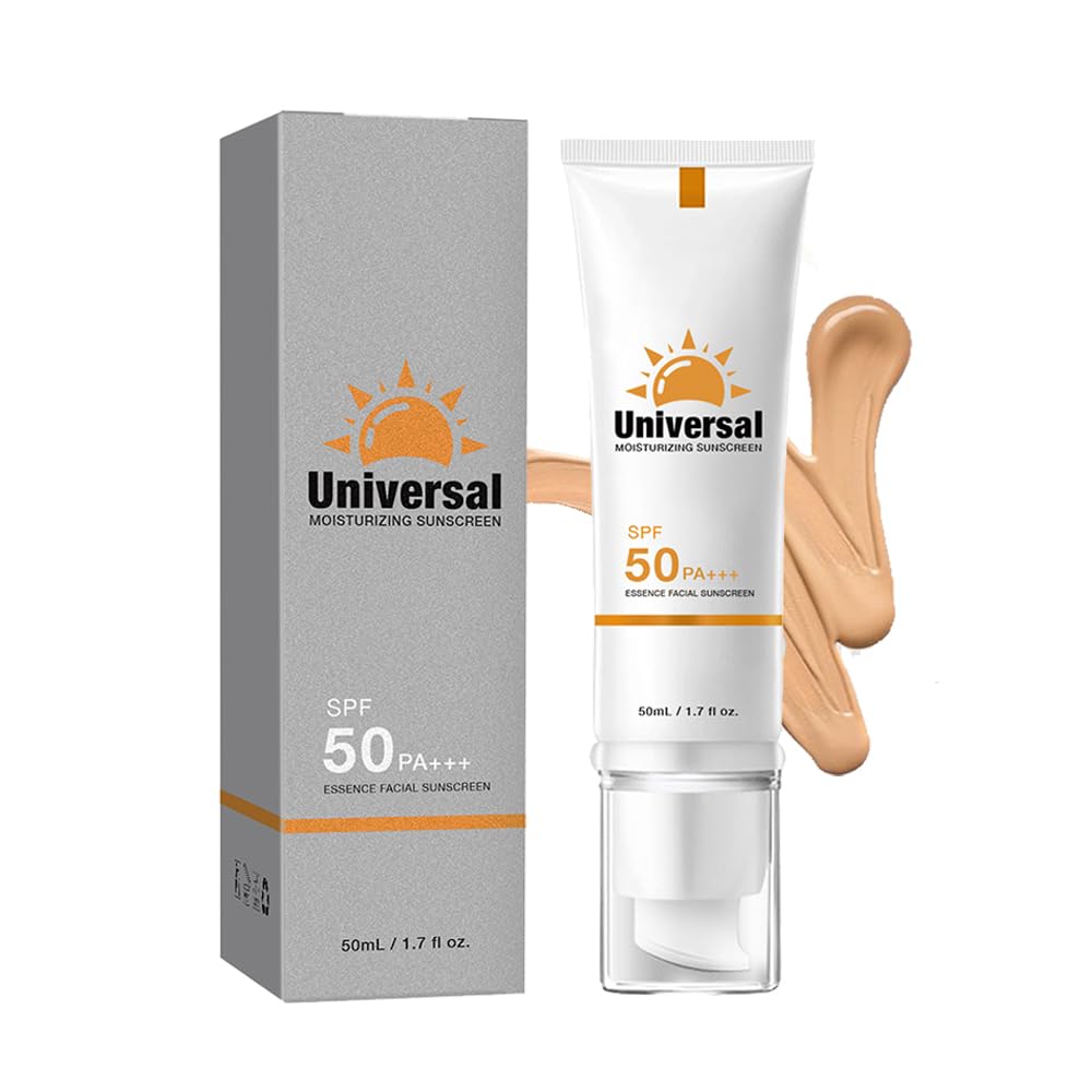 Tinted Sunscreen For Face SPF 50, Universal Protector Solar 50 Moisturizer, Hydrating Sun Essence