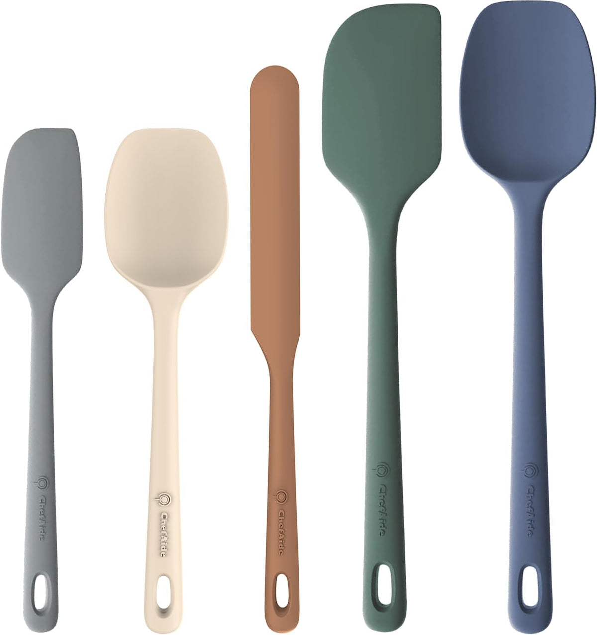 5 Pieces Silicone Spatula Set, Food Grade Rubber Spatula, Upgrade Strong Handle with Ergonomic