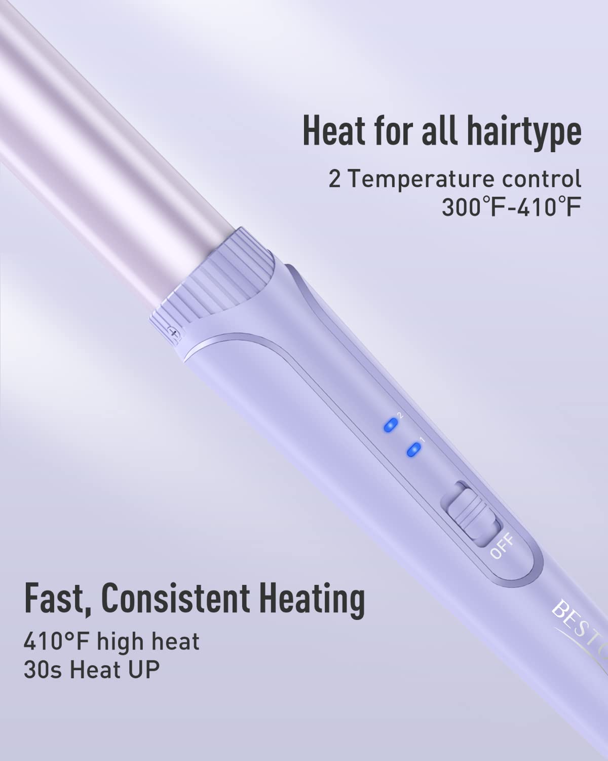 Waver Curling Iron Wand - BESTOPE PRO 5 in 1 Curling Wand Set with 3 Barrel Hair Crimper for Women
