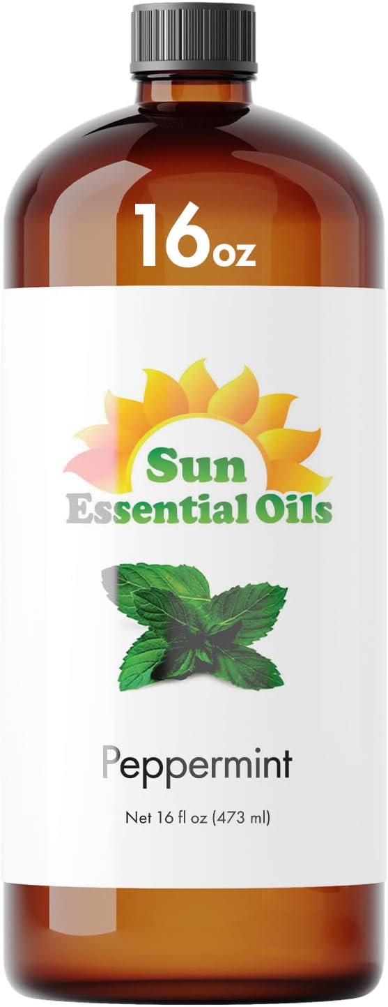 Sun Essential Oils - Peppermint Essential Oil (16 oz Bulk) for Diffuser, Humidifier, Skin &