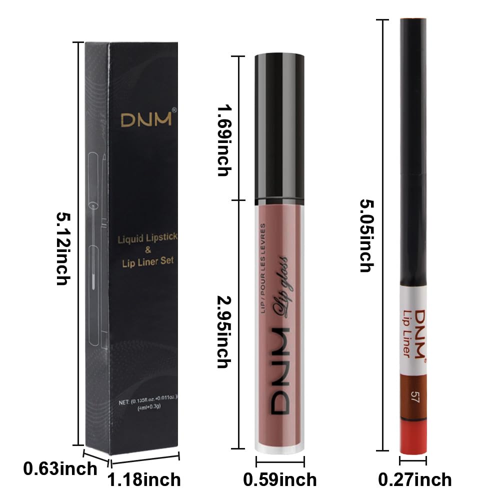 evpct 2Pcs Maroon Matte Lip Liner and Lipstick Combo Set for Women, Maroon Lip Combo Set Liquid