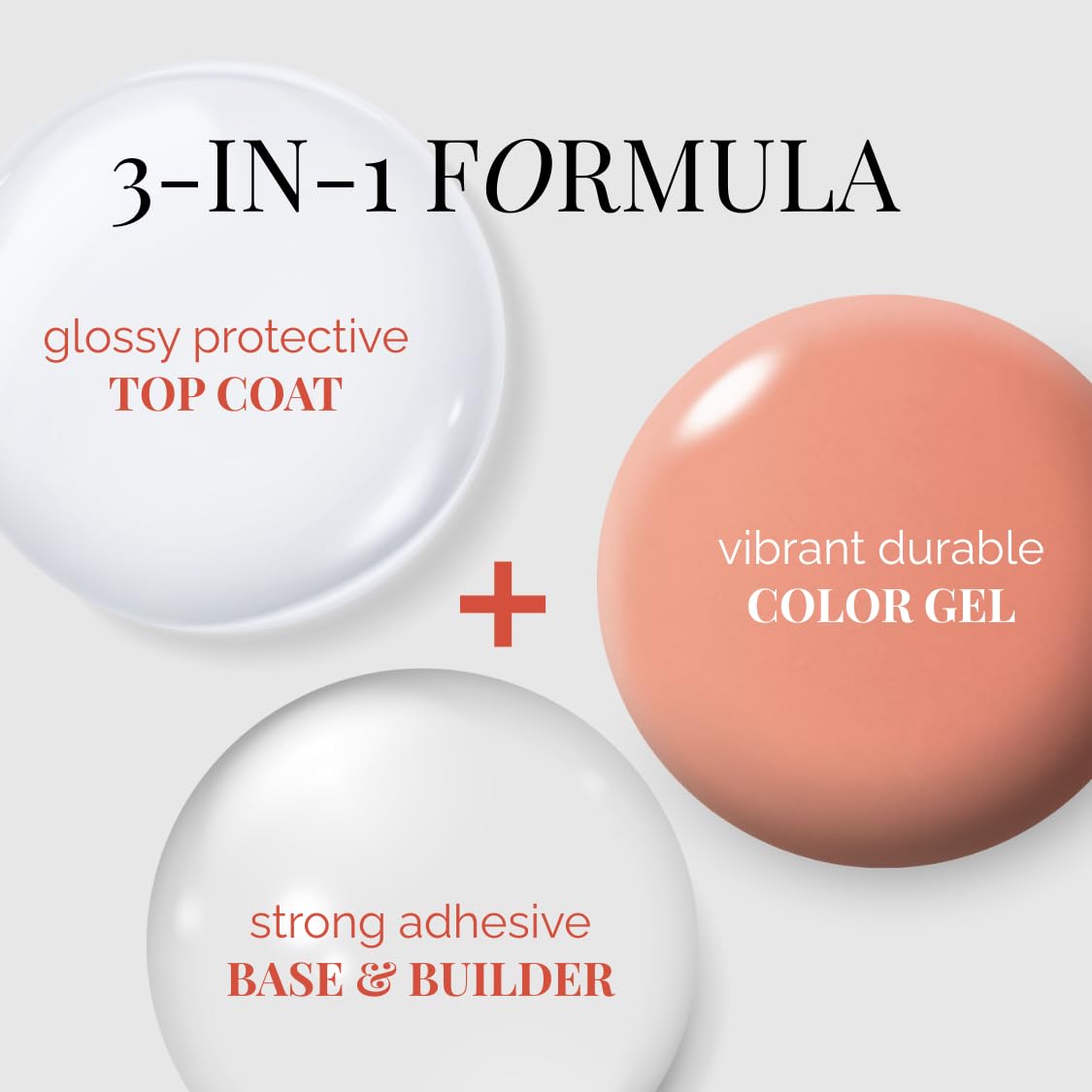 NAILOG One Step Gel Nail Polish 12ml Top Coat Color Gel Base 3-In-1 Formula Soak Off UV Nude Gel