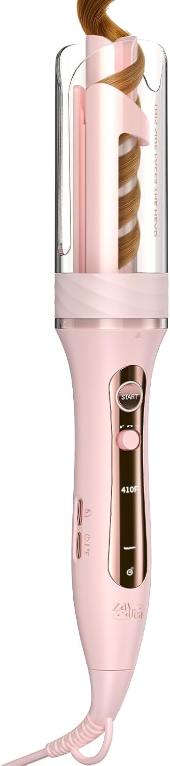 Zavarea Automatic Curling Iron, 1 Inch Hair Curler with 5 Temperatures, 3-Ways Rotation & 3-Styling