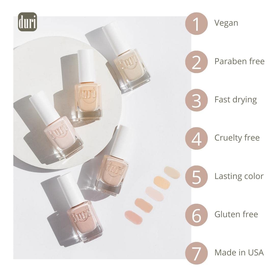 duri Nail Polish, 769 Dolphin Dance, Silver Metallic Shimmer Lacquer, Full Coverage, Shiny Finish
