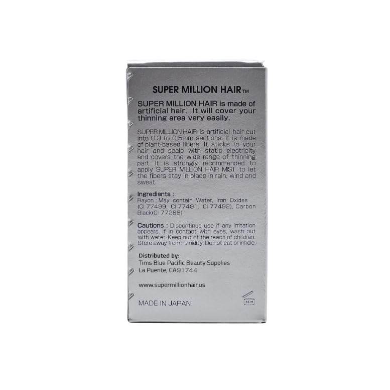 SMH Hair Fibers MADE IN JAPAN – Instantly Conceals Thinning Hair –Long-Lasting – Sweat, Water &