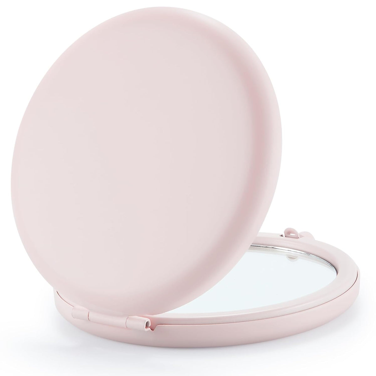 Compact Mirror Bulk, Set of 2 Double-Sided 1X/2X Magnifying Purse Pocket Makeup Mirrors(Round, Pink