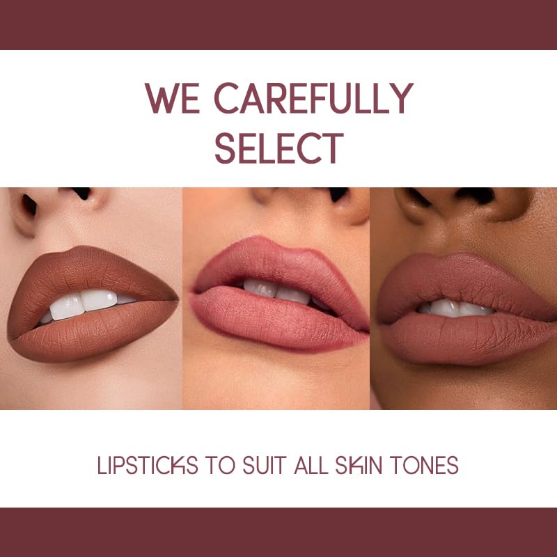 USHAS 2 in 1 Waterproof Lipstick and Lip Liner Combo Set for Women - Long Lasting Matte Pen With