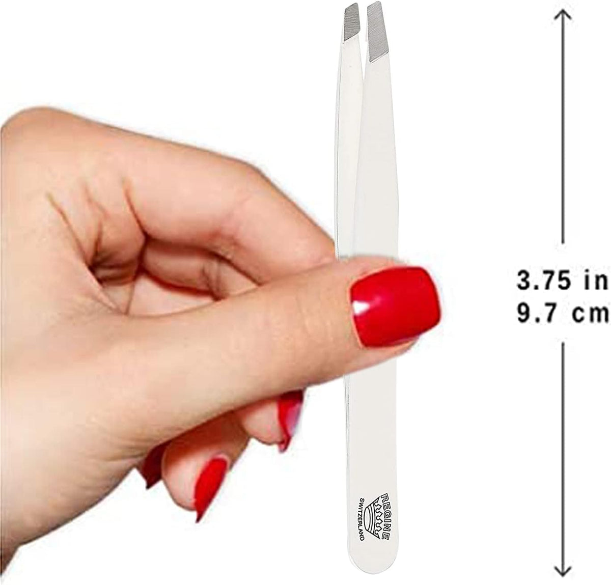 Slant Tweezer - Handmade in Switzerland - Professional Eyebrow & Facial Hair Remover - Etched