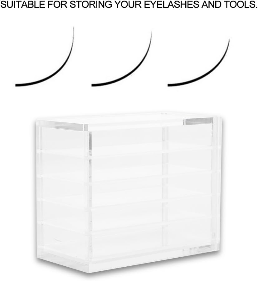 Acrylic Cosmetic Storage Makeup Organizer Clear Eyelash Storage Box Eyelashes Glue Pallet Holders 5