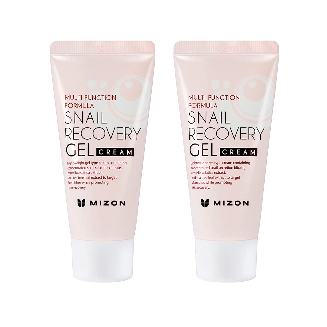 MIZON Set of Two Snail Recovery Gel Cream Snail Mucin for Fine Lines Skin Elasticity Moisture