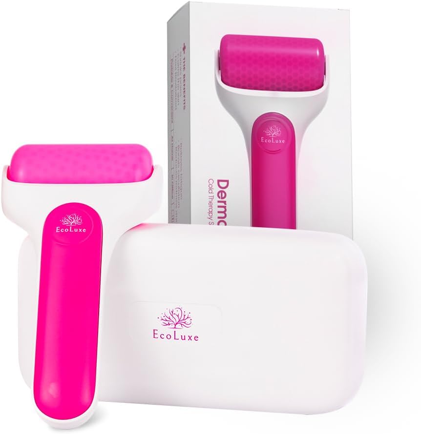 Skincare Ice Roller- Premium Facial & Eye Massage Roller with Freezer Case for Extended Cooling