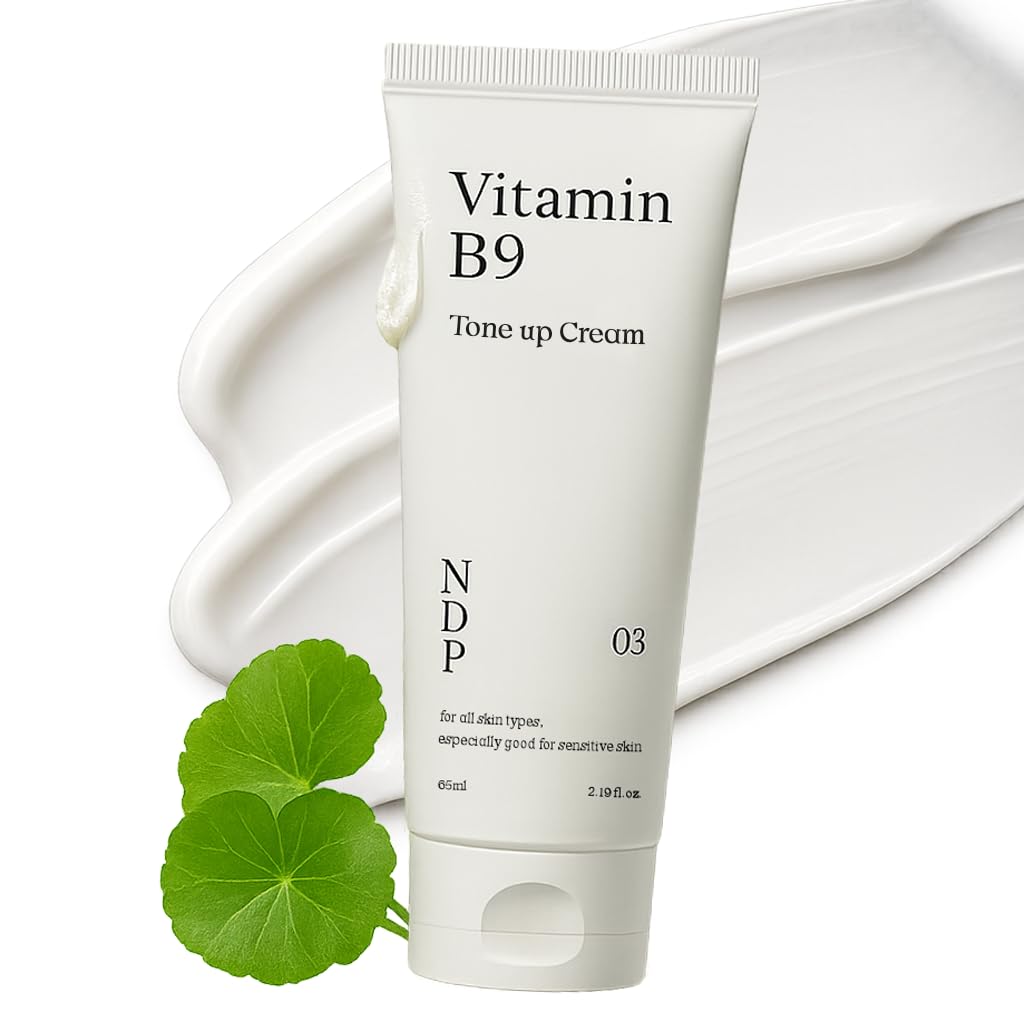 NDP Vitamin B9 Tone-up Cream, Silicone Free Face Primer for Pore Minimizing, 95% Pure Cica Extract