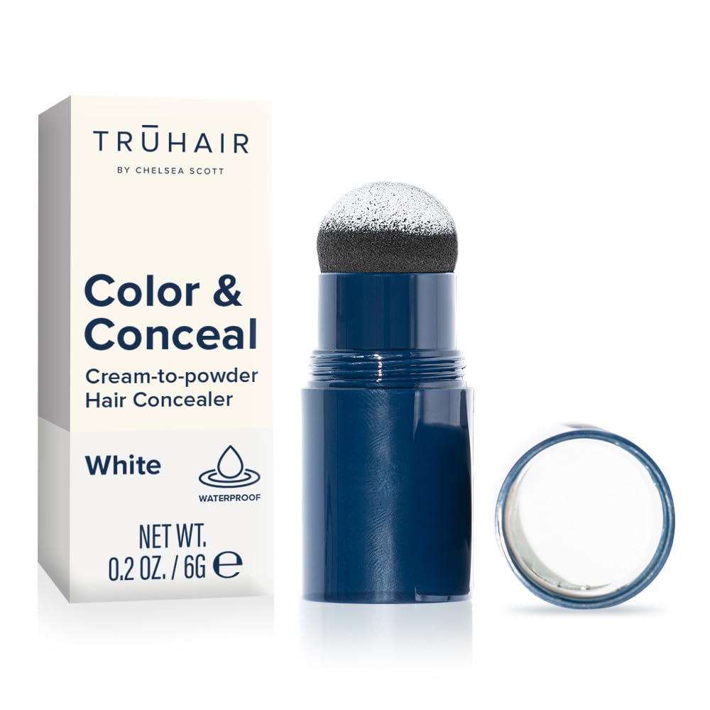 TRUHAIR Color & Conceal Waterproof Root Touch Up Hair Color Concealer - Hair Cover up for Gray