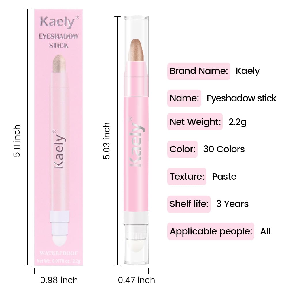 Kaely 2in1 Cream Eye Shadow Brightener Sticks for Eyes, Pencil Eyeshadow Applicator Stick
