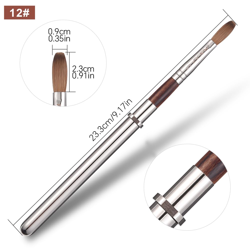 KADS Acrylic Nail Brush with Penholder Nail Brush for Acrylic Application-Oval Shaped Powder Nail