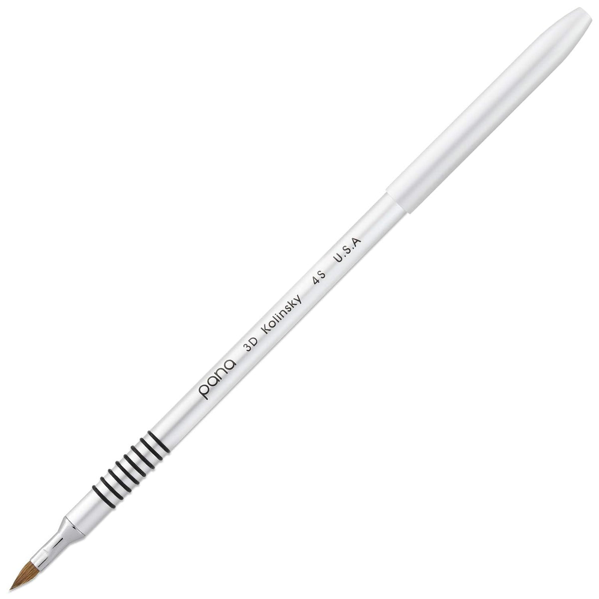PANA 3D Kolinsky Acrylic Nail Art Sculpture Brush with Silver Metal Non-Slip Grip Handle for