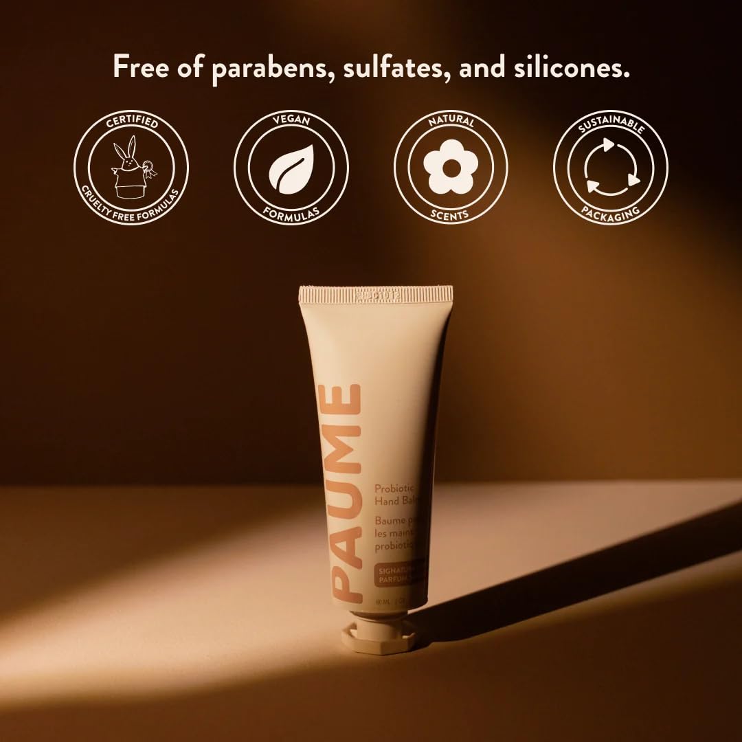PAUME Probiotic Hand Balm, Non-Greasy, Fast Absorbing, Long Lasting Hydration, Hand Moisturizer for