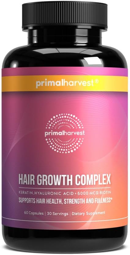 Primal Harvest Hair Growth Vitamins, Hair Growth for Women & Men - 60 Hair Growth Pills, Natural