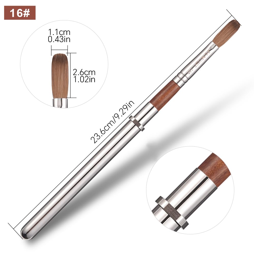 KADS Acrylic Nail Brush with Penholder Nail Brush for Acrylic Application-Oval Shaped Powder Nail