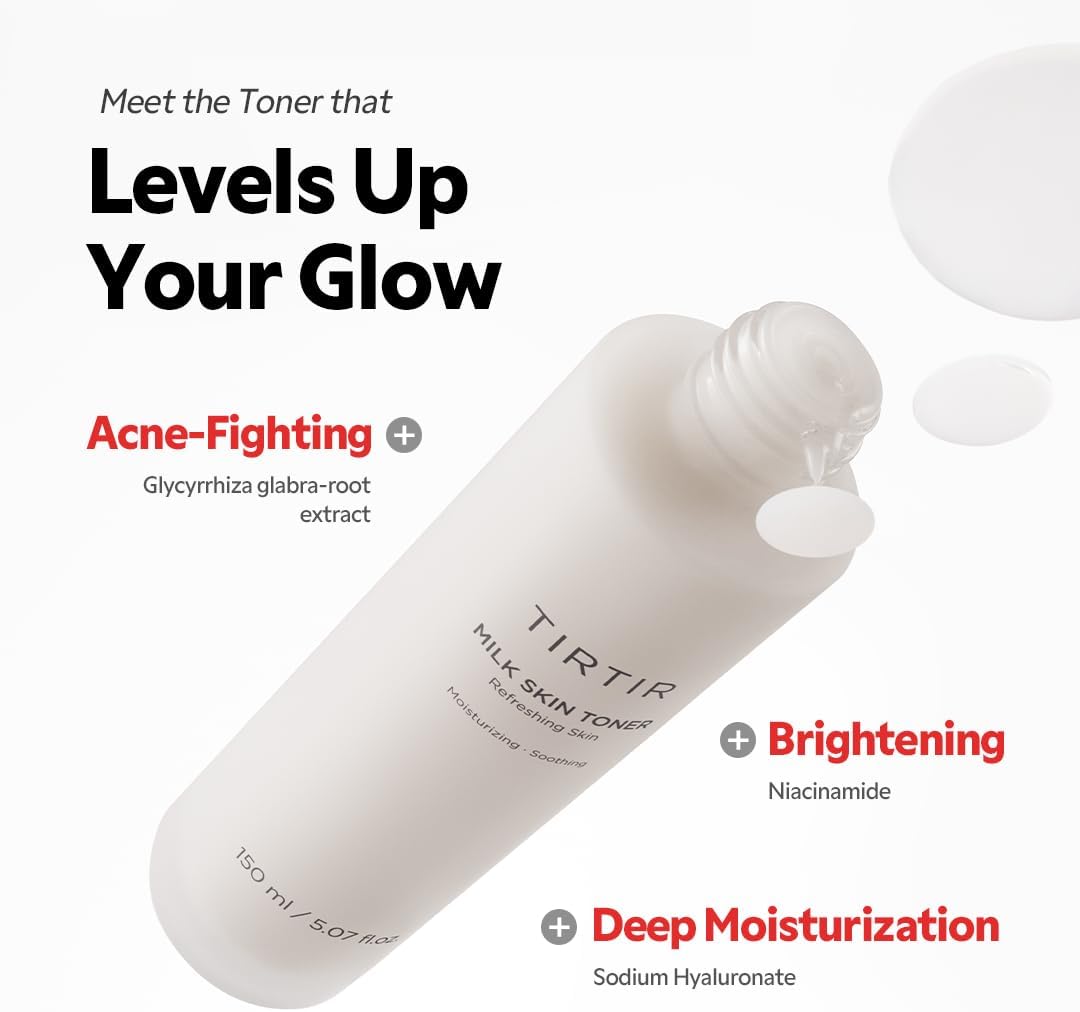 TIRTIR Milk Skin Rice Toner - Deep Moisturizing, Hydrating and Refreshing for face, Niacinamide