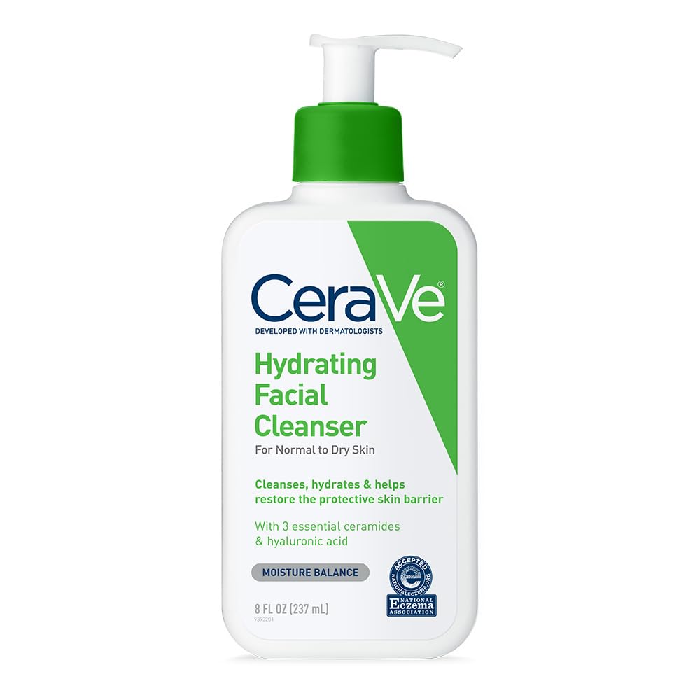 CeraVe Hydrating Facial Cleanser, Moisturizing Face Wash For Dry Skin, Hyaluronic Acid + Ceramides